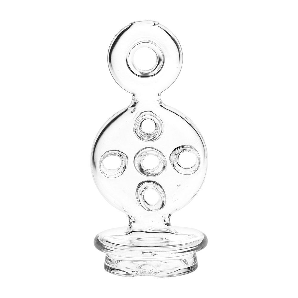 SeshGear Swiss style glass attachment with a donut mouthpiece, a replacement piece for the Puffco Peak Pro