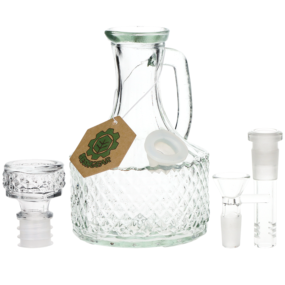 SeshGear Textured Vintage Glass Water Pipe | 6.5" | 14mm F