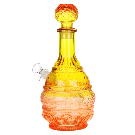 SeshGear Vintage Decanter Style Ombre Glass Water Pipe | Round Lotus | 10.5" | 14mm F | Colors Vary