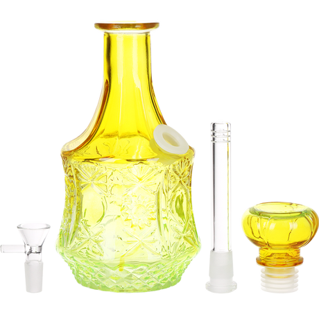 SeshGear Vintage Decanter Style Ombre Glass Water Pipe | Sun Flower | 9.5" | 14mm F | Colors Vary