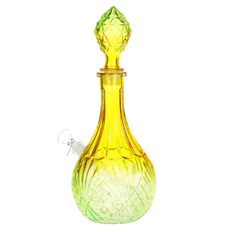 SeshGear Vintage Decanter Style Ombre Glass Water Pipe | Water Drop | 12.25" | 14mm F | Colors Vary