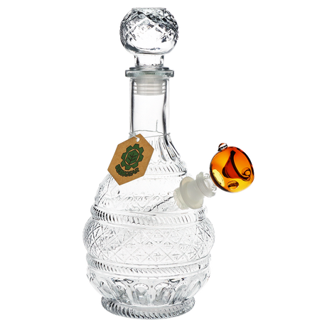 SeshGear Vintage Decanter Style Glass Water Pipe | Round Lotus | 10.75"  | 14mm F | Colors Vary