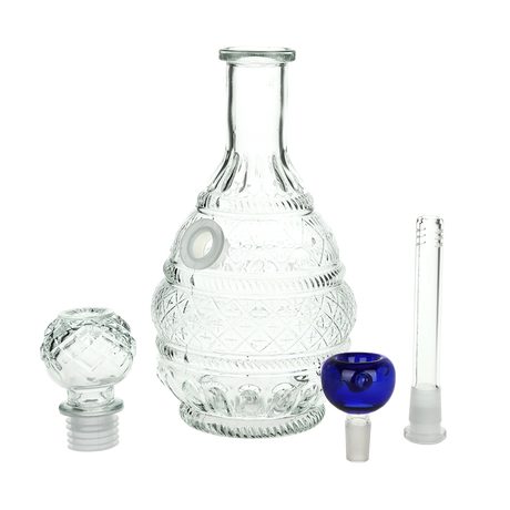 SeshGear Vintage Decanter Style Glass Water Pipe | Round Lotus | 10.75"  | 14mm F | Colors Vary