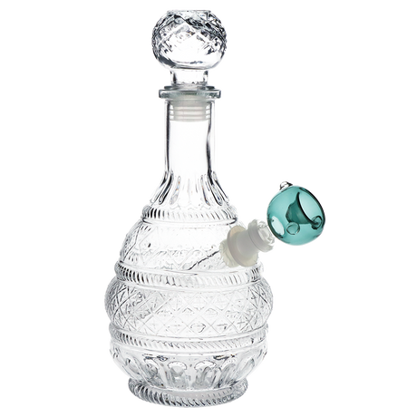 SeshGear Vintage Decanter Style Glass Water Pipe | Round Lotus | 10.75"  | 14mm F | Colors Vary