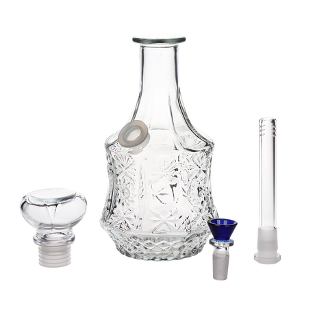 SeshGear Vintage Decanter Style Glass Water Pipe | Sun Flower | 9.5" | 14mm F | Colors Vary