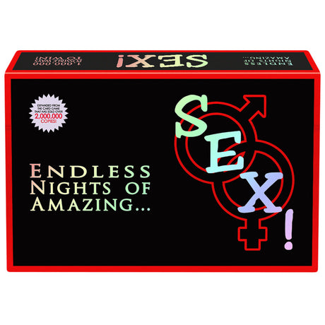 Sex! Board Game box front view highlighting endless nights of fun, perfect for novelty gifts