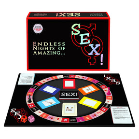 Sex! Board Game - Front View with Open Box Displaying Game Contents