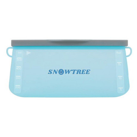 Snowtree Silicone Soak & Seal Bag for Cleaning, Front View with Measurement Marks