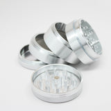Sharpstone 5 Piece Hard Top Grinder in Silver, Compact Design for Dry Herbs, Open View