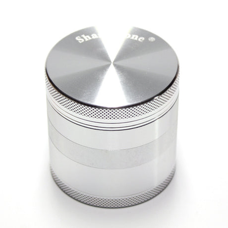 Sharpstone 5 Piece Hard Top Grinder in Silver, Portable Aluminum Design, 2.25" Diameter, Front View