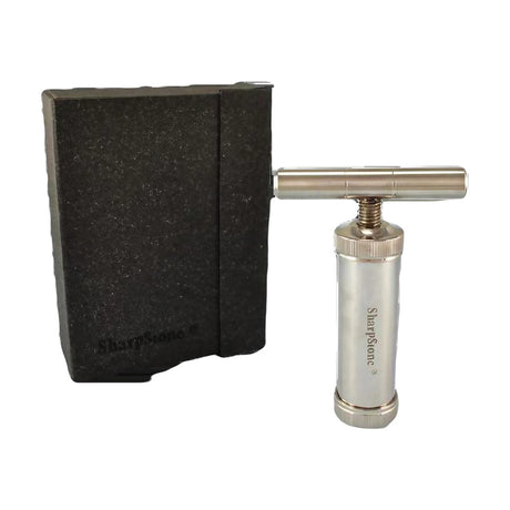Sharpstone T-Style Press with Case, Silver Aluminum, Portable Design for Dry Herbs