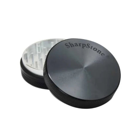 Sharpstone 2-Piece Hard Top Grinder in Black, Compact Aluminum Design, Ideal for Dry Herbs