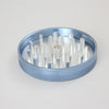 Sharpstone 2.5" Blue 2-Part Aluminum Herb Grinder, Top View on White Background