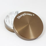Sharpstone 2-Piece Hard Top Grinder in Bronze, Compact Design for Dry Herbs, Front View