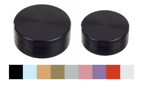 Sharpstone 2 Piece Hard Top Grinders in Black, front and angle view, with color options