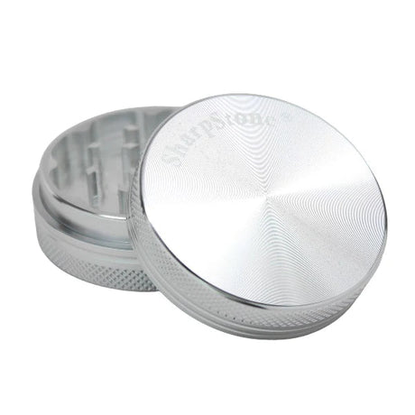 Sharpstone 2 Piece Hard Top Grinder in Silver, Compact Design, Ideal for Dry Herbs