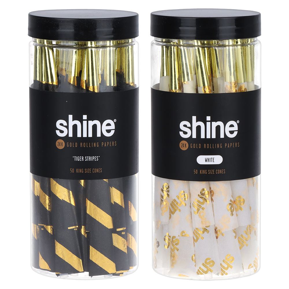 Shine 24K Gold Pre-Rolled Cones | King Size | 50pc Jar