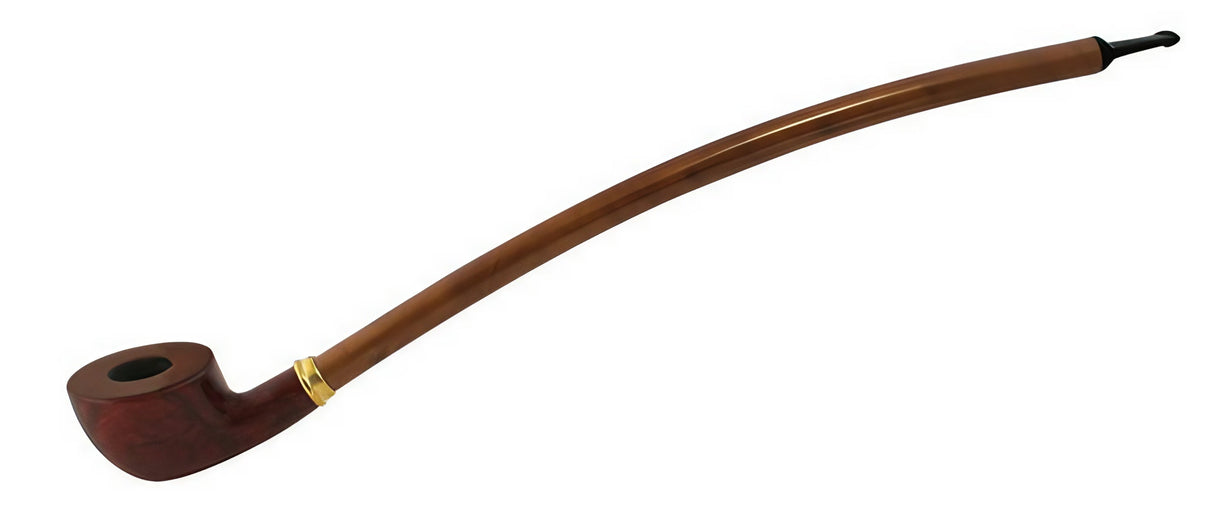 Shire Pipes 15" Curved Pear African Cherry Wood Tobacco Pipe, Gandalf Style, Side View