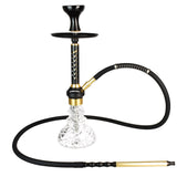 ShishaTech Jaxx Crystal Hookah 18" with 1-Hose - Front View on White Background