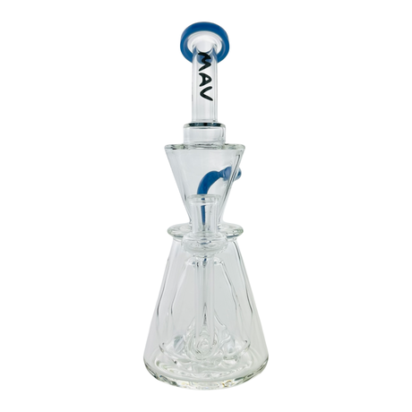 MAV Glass Showerhead Beaker Natural Recycler Vernon Dab Rig with Blue Accents