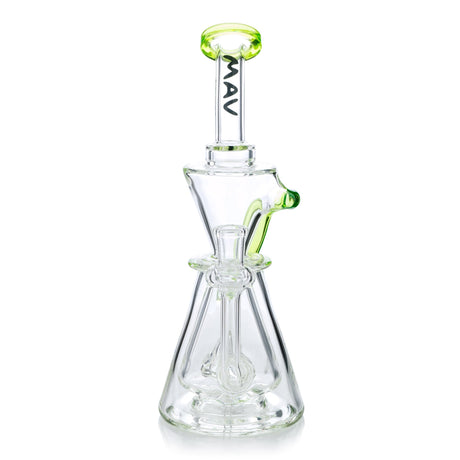 MAV Glass Showerhead Beaker Natural Recycler Vernon with Green Accents - Front View