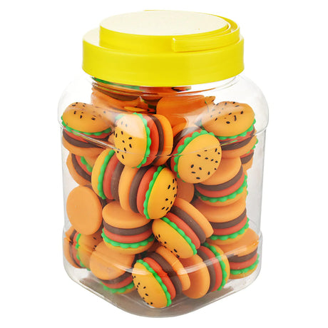 Front view of Silicone Hamburger Storage Containers, 40 pack, for concentrates
