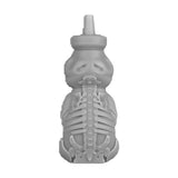 Silicone Honey Bear Skeleton Bubbler, 8.5" tall, 45-degree joint, front view on white background