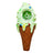 DankGeek Silicone Ice Cream Pipe in Green with Steel Bowl - Front View