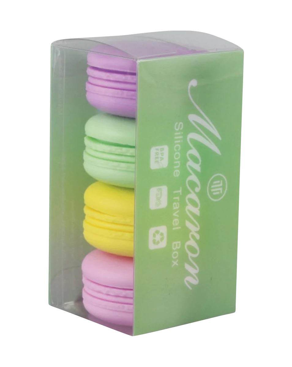 Assorted Silicone Macaron Wax Containers 4 Pack for Concentrates, Easy for Travel