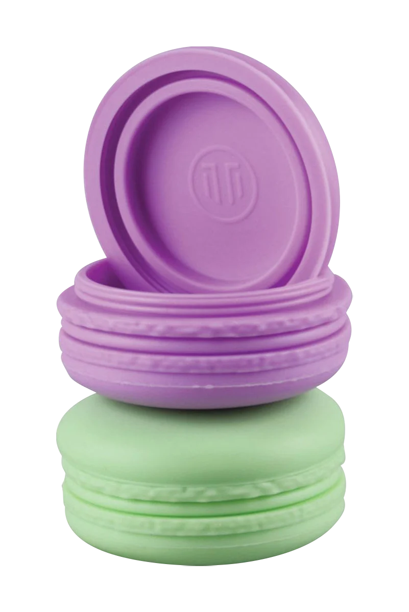 Assorted colors silicone macaron wax containers 4 pack, easy to open, perfect for travel