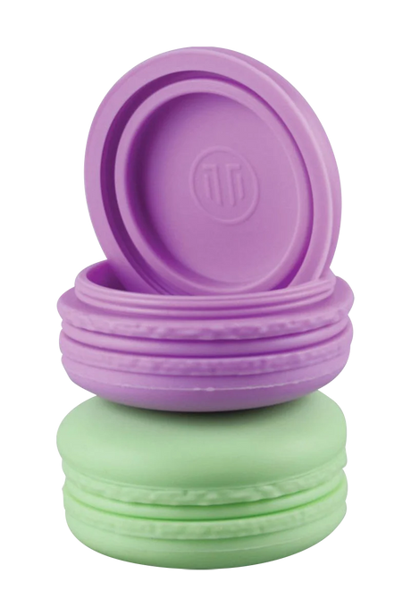 Assorted colors silicone macaron wax containers 4 pack, easy to open, perfect for travel
