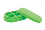 Silicone Multi-Drawer Concentrate Container in Lime Green, Open View, 4" x 2" Size