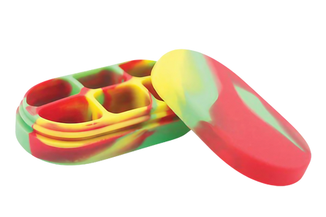 Colorful Silicone Multi-Drawer Concentrate Container, 4" x 2", ideal for storage