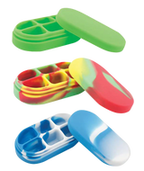 Silicone Multi-Drawer Concentrate Containers in various colors, ideal for storage and travel