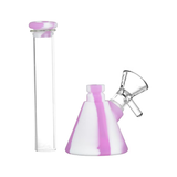 Silicone on Glass Beaker Water Pipe | 6" | 14mm F | Assorted Colors | 6ct Bundle