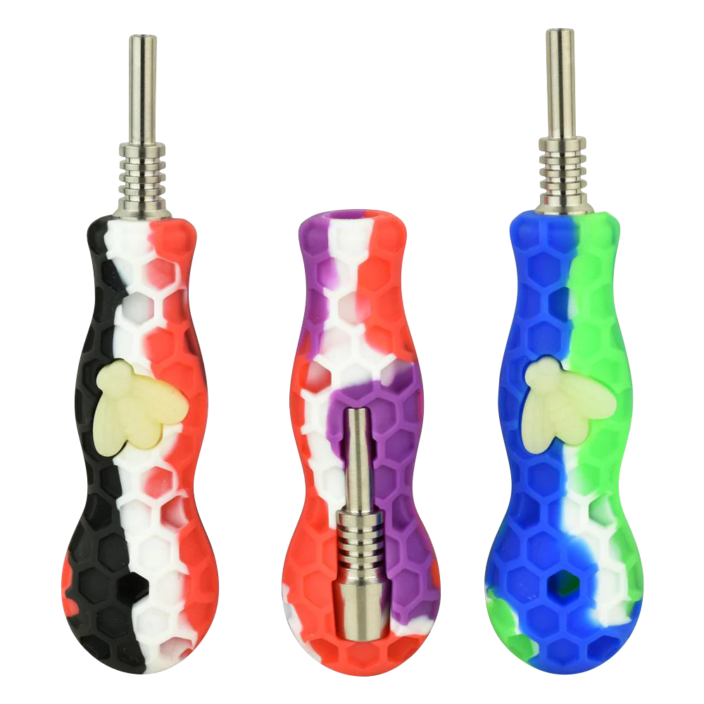 Silicone Vapor Straw with Titanium Tip - Glow Bee – DankGeek