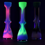 Trio of Silicone Wrapped Taster Bats, Borosilicate Glass, Portable 3.5" Chillums in Neon Colors