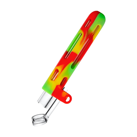 PILOT DIARY 2 IN 1 Concentrate Taster Pipe in GREEN/YELLOW/RED with Keychain - Angled View