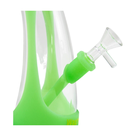 Close-up of PILOT DIARY 8.6" Glow In The Dark Silicone Bong with clear glass bowl