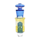 Fumed glass bubbler attachment with pinched mouthpiece made to work with the Puffco Pivot e-rig