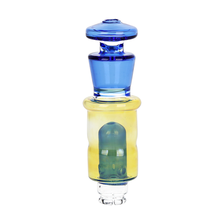 Fumed glass bubbler attachment with pinched mouthpiece made to work with the Puffco Pivot e-rig