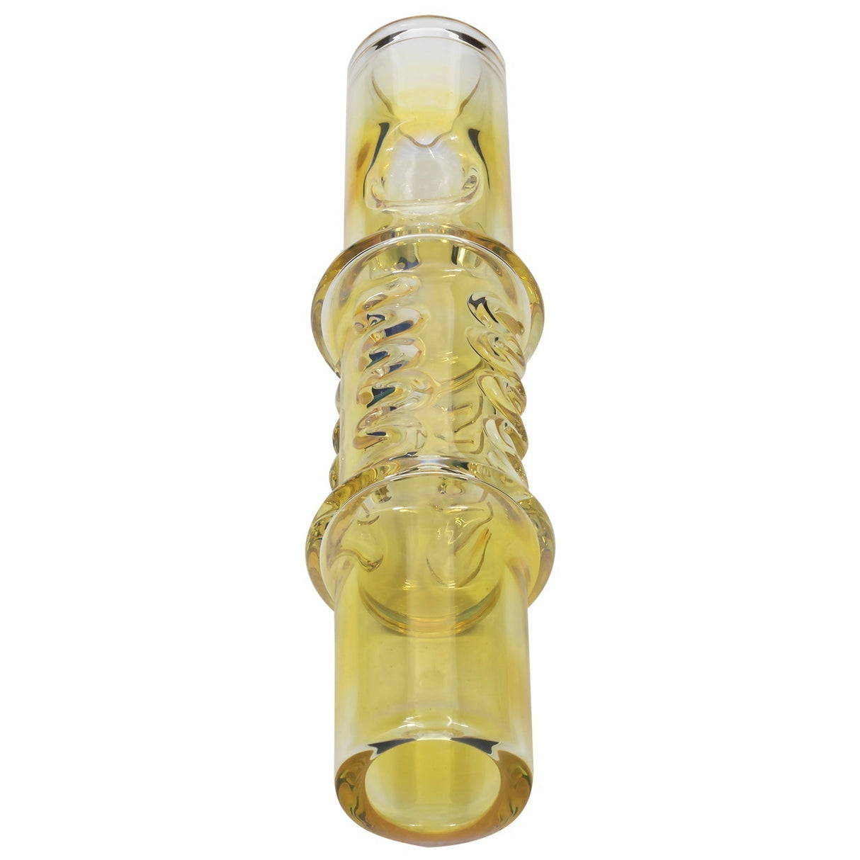LA Pipes Silver Fumed Steamroller, 5" Compact Hand Pipe with Color Changing Design, Front View