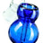 14mm Female Simple Ashcatcher in Blue Borosilicate Glass, 45 Degree Angle View