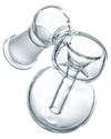 Clear Borosilicate Glass Simple Ashcatcher, 45 Degree Joint, Top View, for Bongs