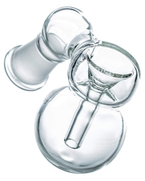 Clear Borosilicate Glass Simple Ashcatcher, 45 Degree Joint, Top View, for Bongs
