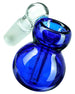 14mm Male Simple Ashcatcher in Blue, Borosilicate Glass, 45 Degree Joint Angle, Side View