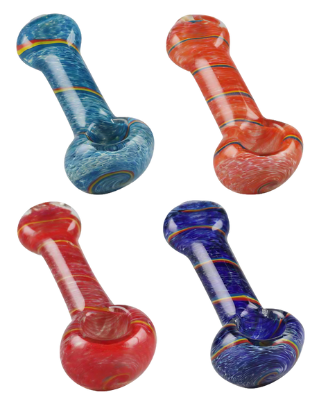 Assorted Colorful Borosilicate Glass Spoon Pipes - Balloon Strings Design