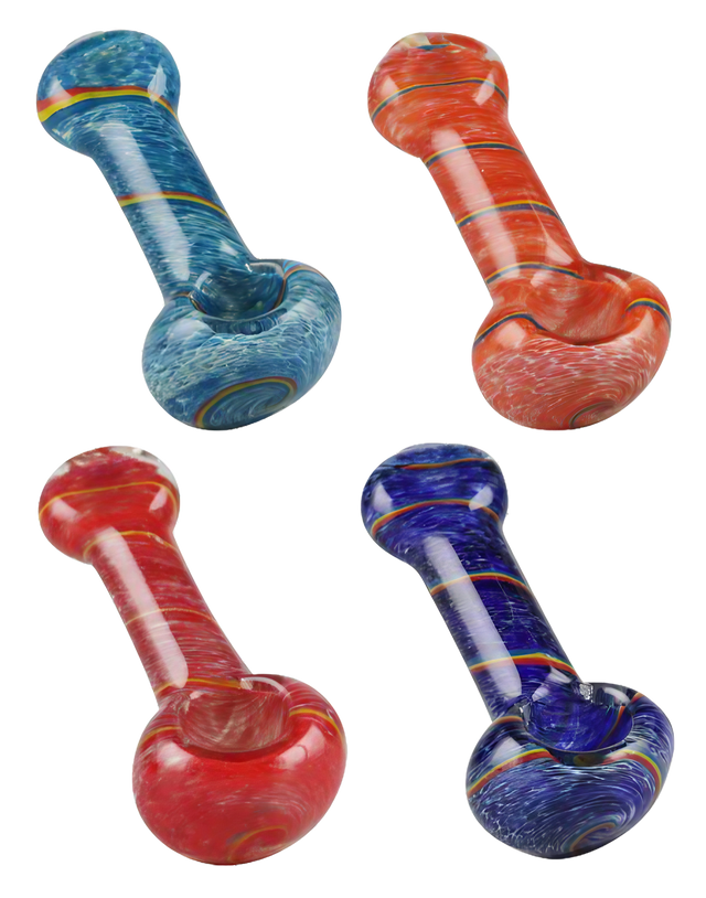 Assorted Colorful Borosilicate Glass Spoon Pipes - Balloon Strings Design