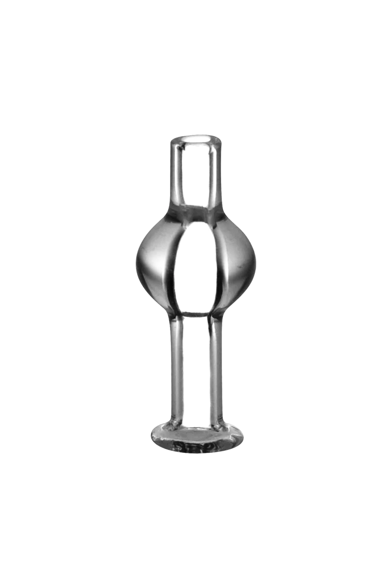 Borosilicate glass bubble thermal carb cap for dab rigs, 2" height, front view on white background