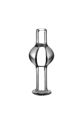 Borosilicate glass bubble thermal carb cap for dab rigs, 2" height, front view on white background